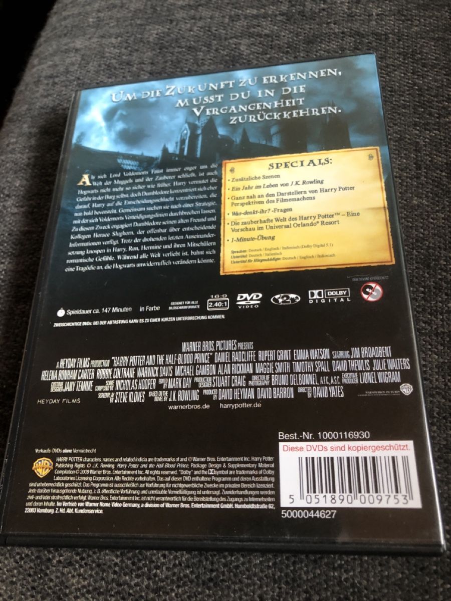 Tutti i DVDs: DVD Harry Potter und der Halbblut-Prinz – Usato da Balsthal venduto da Katzenfan99 1
