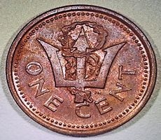 Barbados 1Cent 1985 + Barbados 25 Cent, 1990