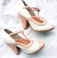 PUMPS 36 ECHT LEDER BETTIE PAGE SHOES ELLIE ROSA WEIß SCHUHE