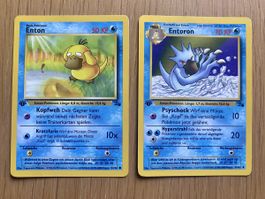 Pokemon 1. EDITION Enton 53/62, Entoron 35/62 Fossil 1999