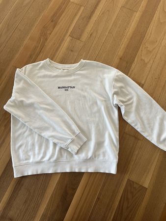 Weisses Sweatshirt mit Bund Gr.S kleiner Aufdruck Manhattan