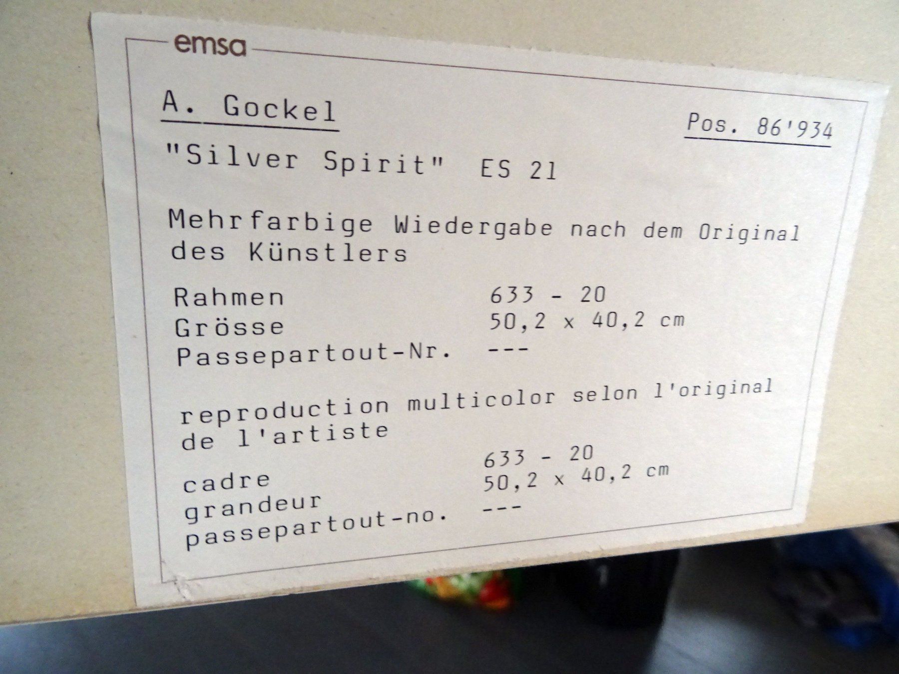 Foto & Immagini: Bild "Silver Spirit" von A. Gockel – Usato da Obfelden venduto da Borschtsch 1