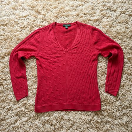 Pull L. Lauren, torsadé, taille L, bon état