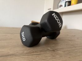 KOOR Kurzhanteln 2 × 5 kg,  Hexagon Neopren
