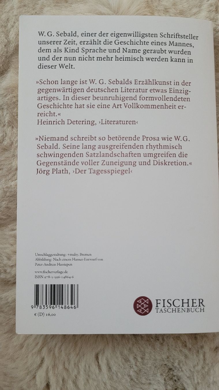 Bücher: W. G. Sebald Austerlitz Taschenbuch – Gebraucht aus Horgenberg von Klatschmohnmaria 1
