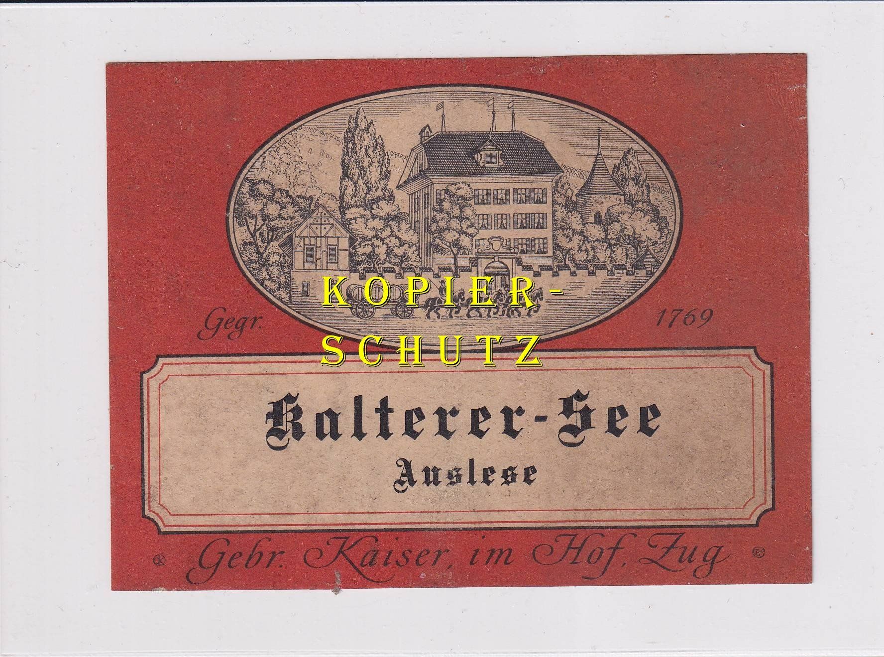 Carta: Etikette - Kalterer-See Auslese /bd – Usato da Hombrechtikon venduto da Rudolf07