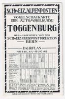 Alter Fahrplan Toggenburg Nesslau-Buchs Oberpostdirektion