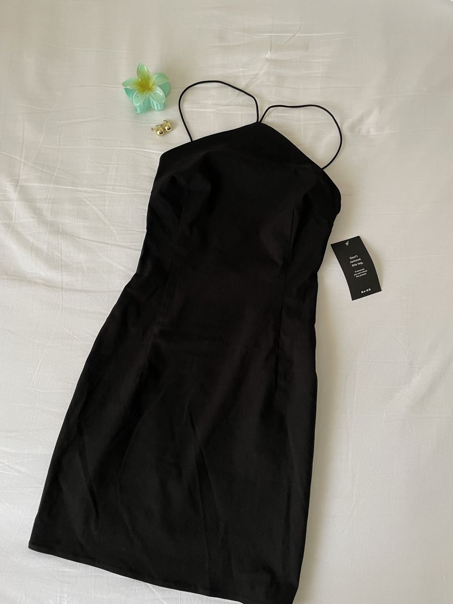 Na-kd Vestiti: NA-KD Robe noire élégante dos nu – Nuovo e nell'imballaggio originale da Concise venduto da Lae99