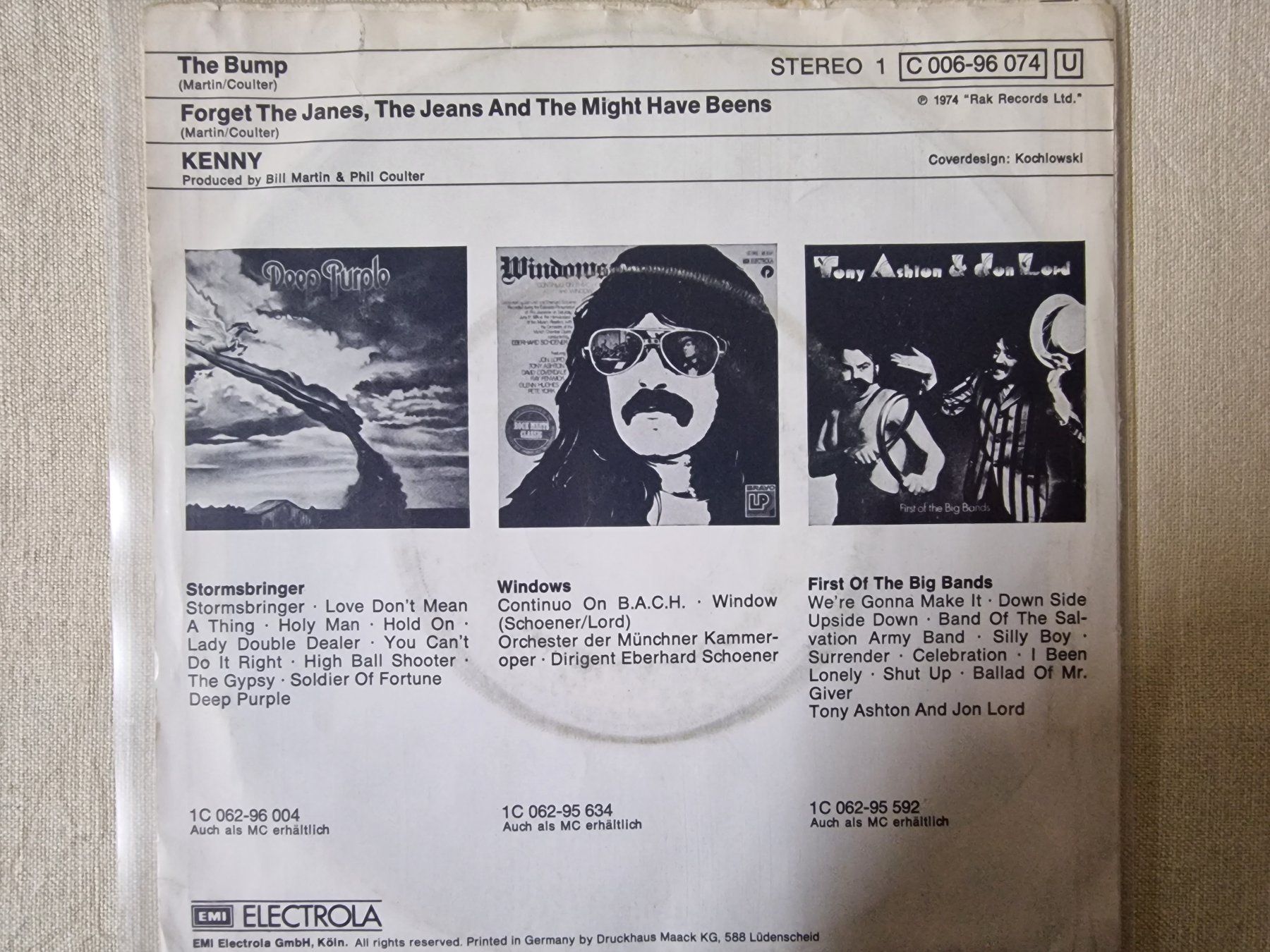 Dischi in vinile: Kenny Single  – The Bump – Usato da Root venduto da atelier22 1
