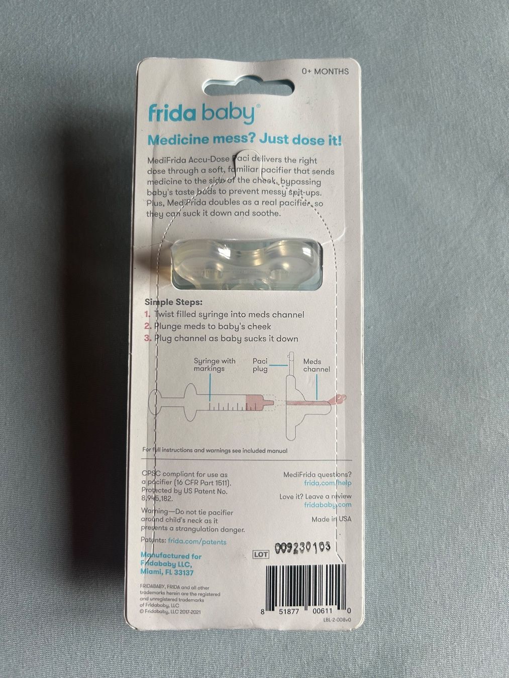 Succhiotti & catenelle porta ciuccio: Fridababy Medicine Dispenser Pacifier – Nuovo e nell'imballaggio originale da Gümligen venduto da kmat14 1