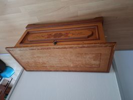 Truhe bemalte Front  mit Gebrauchss...