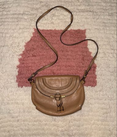 Chloé Marcie Small Leather Crossbody Bag – Tan / Caramel Bro