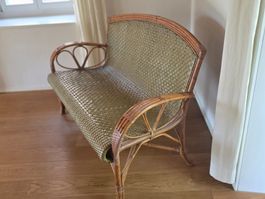 Rattan-Sofa 2-Plätzer, Vintage
