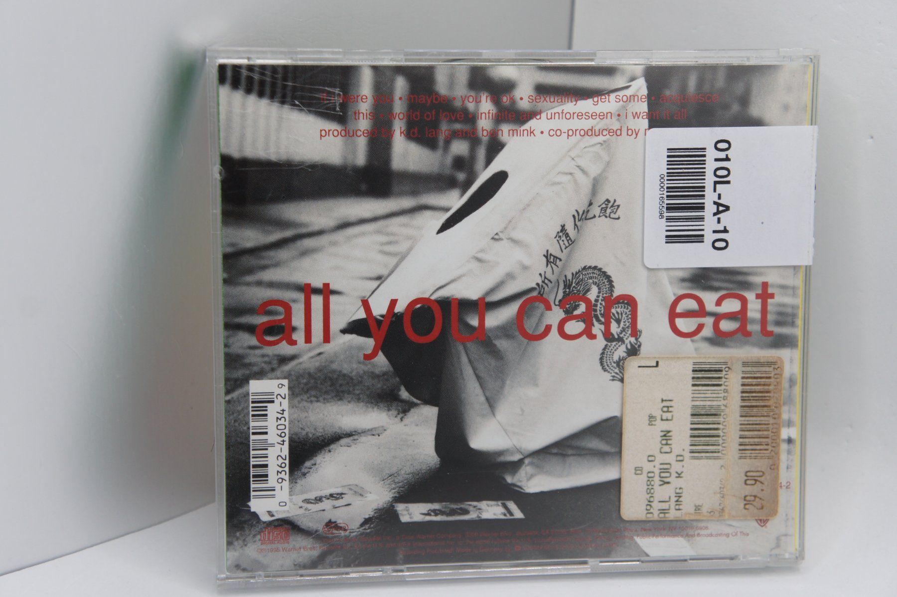 CD: CD : k.d. lang – All You Can Eat – Usato da Ernetschwil venduto da luisvonerni 1