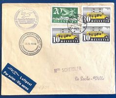 1938 Flugpost Int.Briefmarken Austellung Bellinzona Le Locle