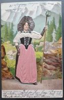 Berner Tracht 1903,Präge-Stoffkarte TOP