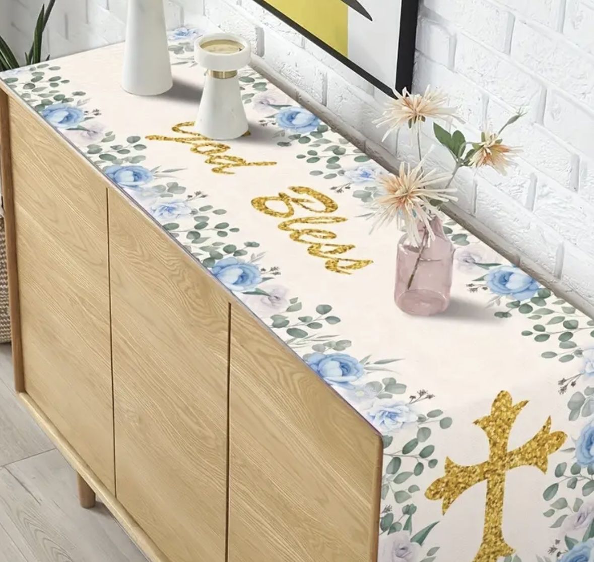Alle Dekorationen: # DEKO - 2 Stk. Tischläufer ,,Taufe / Konfirmation / Kirche# – Gebraucht aus Bolligen von secondhand-with-love 3