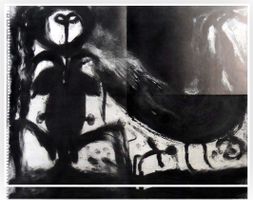 Grosse schöne  Einladungskarte 1987 Miriam Cahn