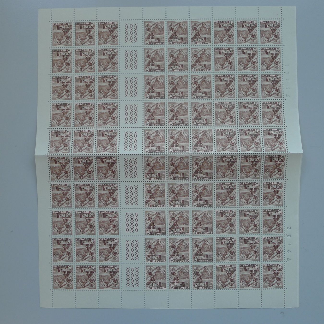 Tutti i francobolli: 1948, S57/K38 kompletter Bogen postfrisch **. Kat: 75.-+ – Usato da Sursee venduto da Luzernerraute