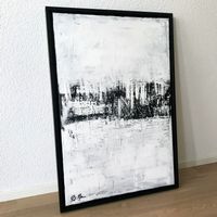 Natur Wald Abstrakt Bild Acryl Black White Forest Modern Art