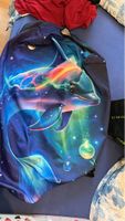 Koffer überzieher mit Delfin-Weltraum-Motiv, neuwertig