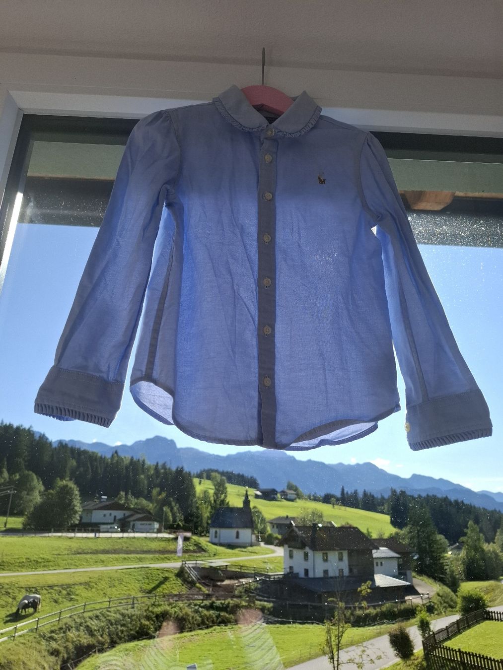 Ralph Lauren Camicette, T-shirt & Top: Polo Ralph Lauren Bluse, Grösse 5, Hellblau – Usato da Rotkreuz venduto da PrelovedPicks 7