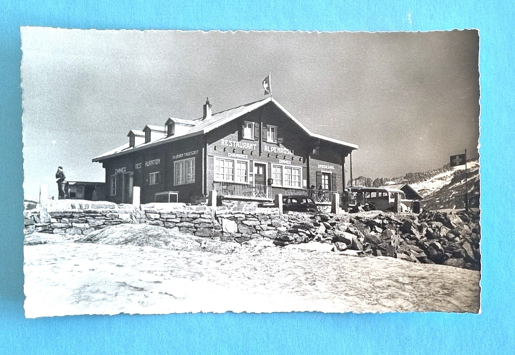 Ansichtskarten: Grimsel - Passhöhe - Hotel Alpenrösli - Postauto – Gebraucht aus Rothrist von RROENK