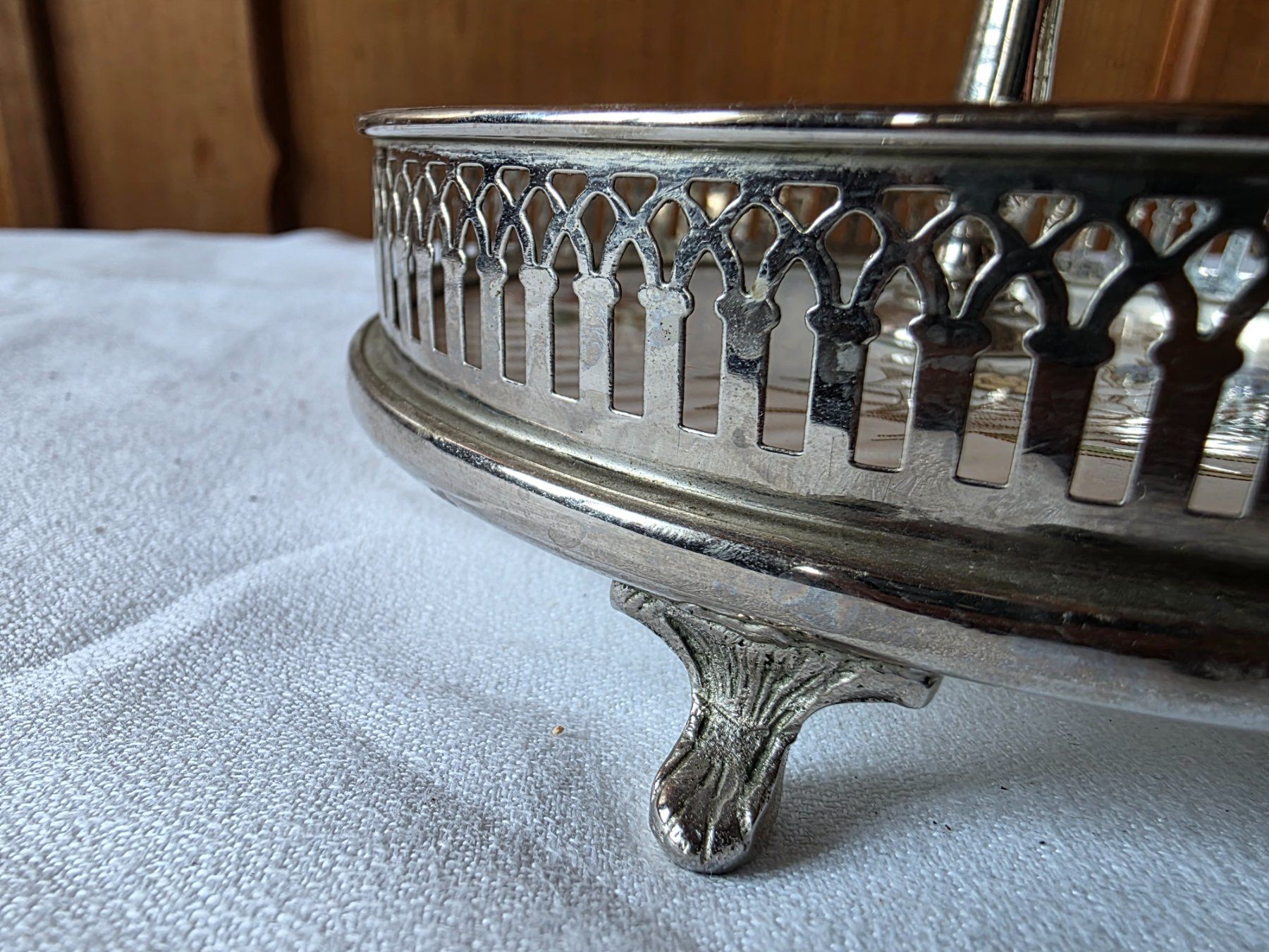 Piatti: antike Etagere silbernes Metall Emaille Servierer – Usato da Walterswil BE venduto da Lonitti 2