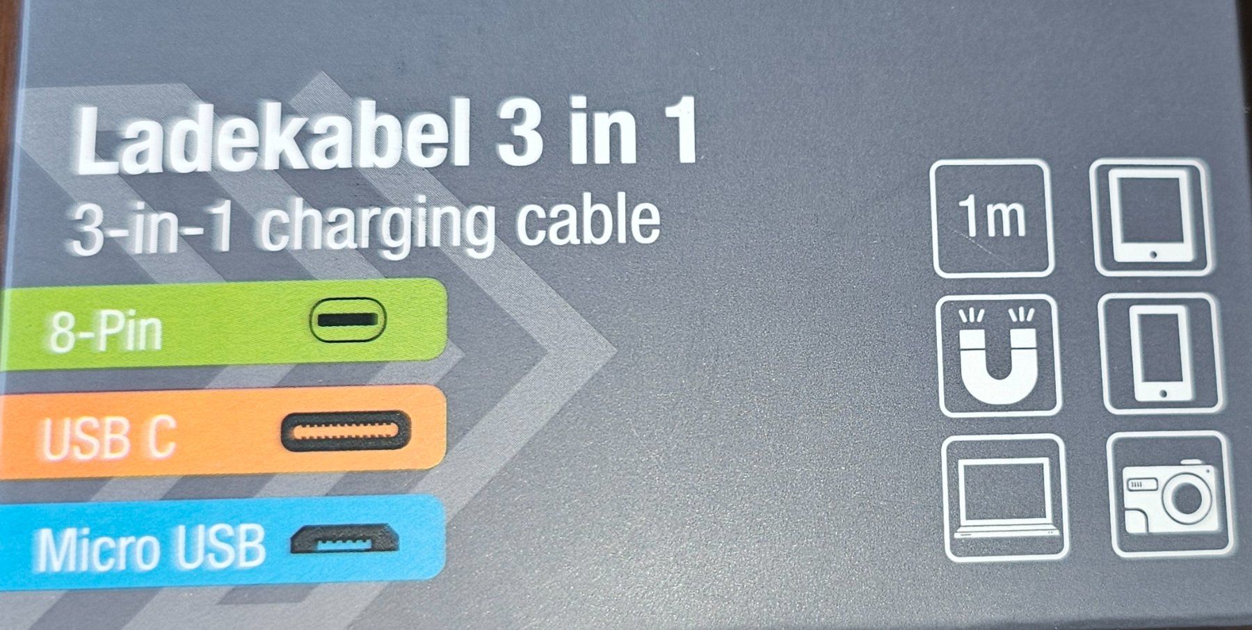 Cavi: Magnetisches 3-in-1 Daten & Ladekabel. Farbe Rot – Nuovo (secondo la descrizione) da Kreuzlingen venduto da UAE 1