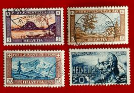 PRO JUVENTUTE SATZ 49 - 52 BRUDER KLAUS VON FLÜE 1929 GEST.