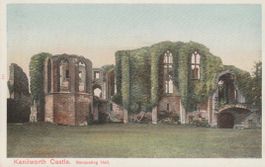 old UK Postcard KENILWORTH CASTLE BANQUETING HALL peacock AK