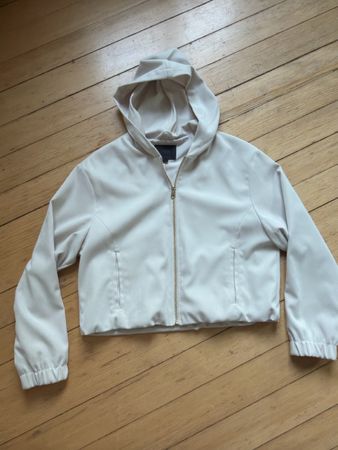 Zara Kapuzenjacke Reissverschluss hellbeige Grösse XS