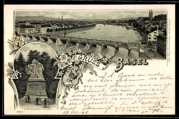 Cartes postales: Litho Basel, Strassburger Denkmal, Teila – D'occasion à Berlin par bartko-reher