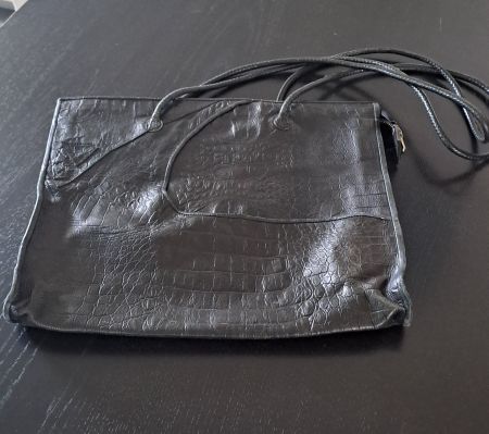 Sac à main/bandoulière vintage - effet peau de crocodile