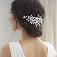 Haarkamm Brautschmuck Strass silberfarben 11.4cm