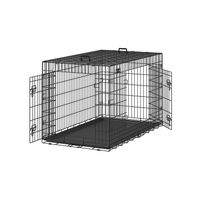 Hundekäfig mit Türen und Kunststoffschale klappbar