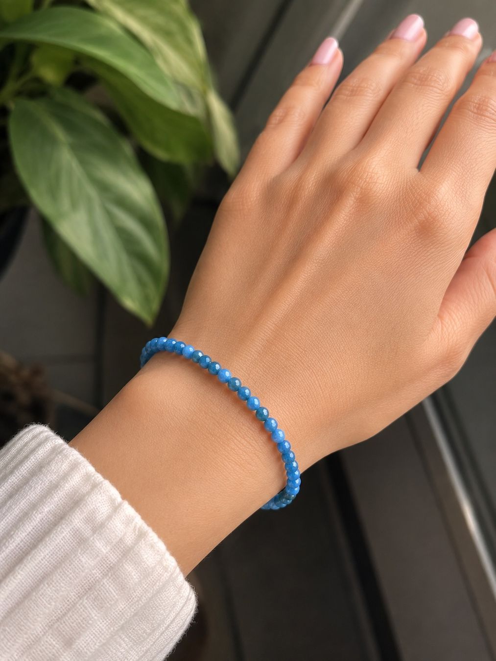 Bracelets: Natürlicher Apatit Edelstein-Armband Elastisch facettiert – Neuf (Voir description) à Langenthal par Seelenfreunde