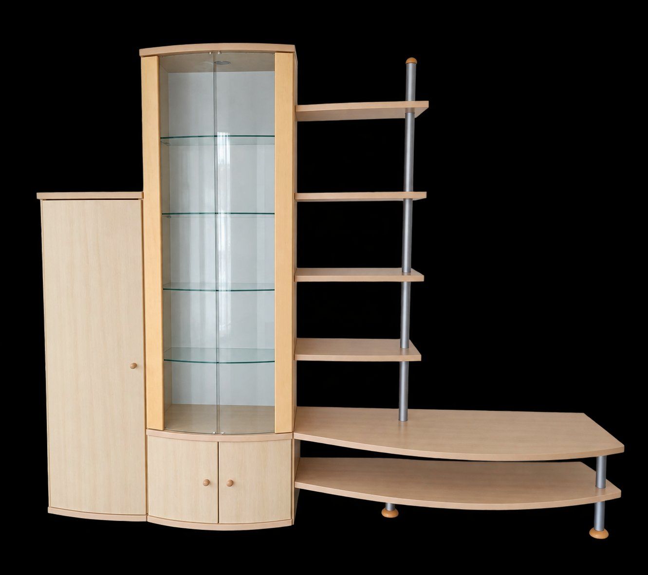 Mobili TV: Wohnwand Set mit Vitrine und Sideboard helles Holz – Usato da Eglisau venduto da mave0410