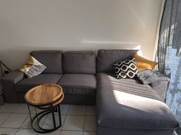 4er Sofa grau mit Recamière (Kivik IKEA)