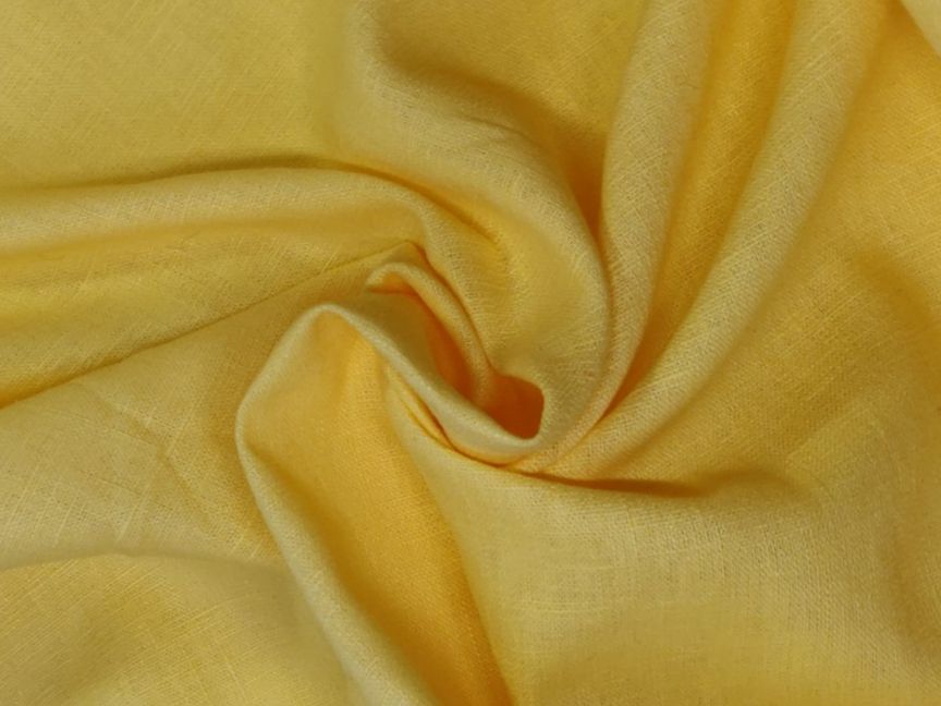 Tessuti: Ital. Designer Leinen Stoff leicht 1.50x1.40m soft giallo – Nuovo (secondo la descrizione) da Lufingen venduto da Voyager7