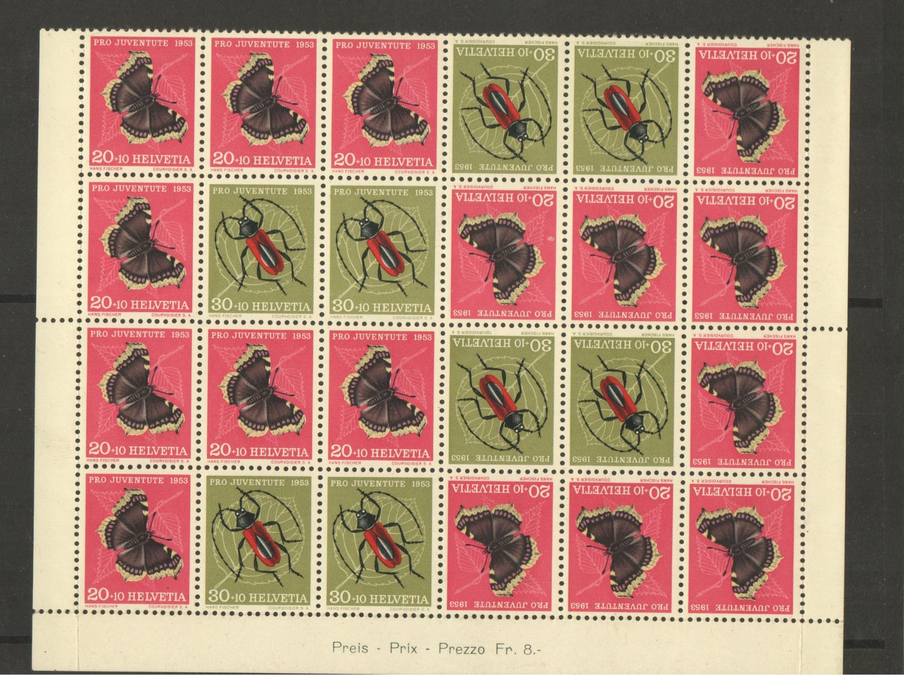 Alle Briefmarken: Pro Juventute – Gebraucht aus Echichens von Topfila