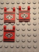 Lego 3x Flagge mit silbernem Stierkopf Muster(2335px3)