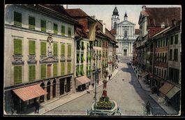 AK Solothurn, Hauptgasse mit Kathedrale