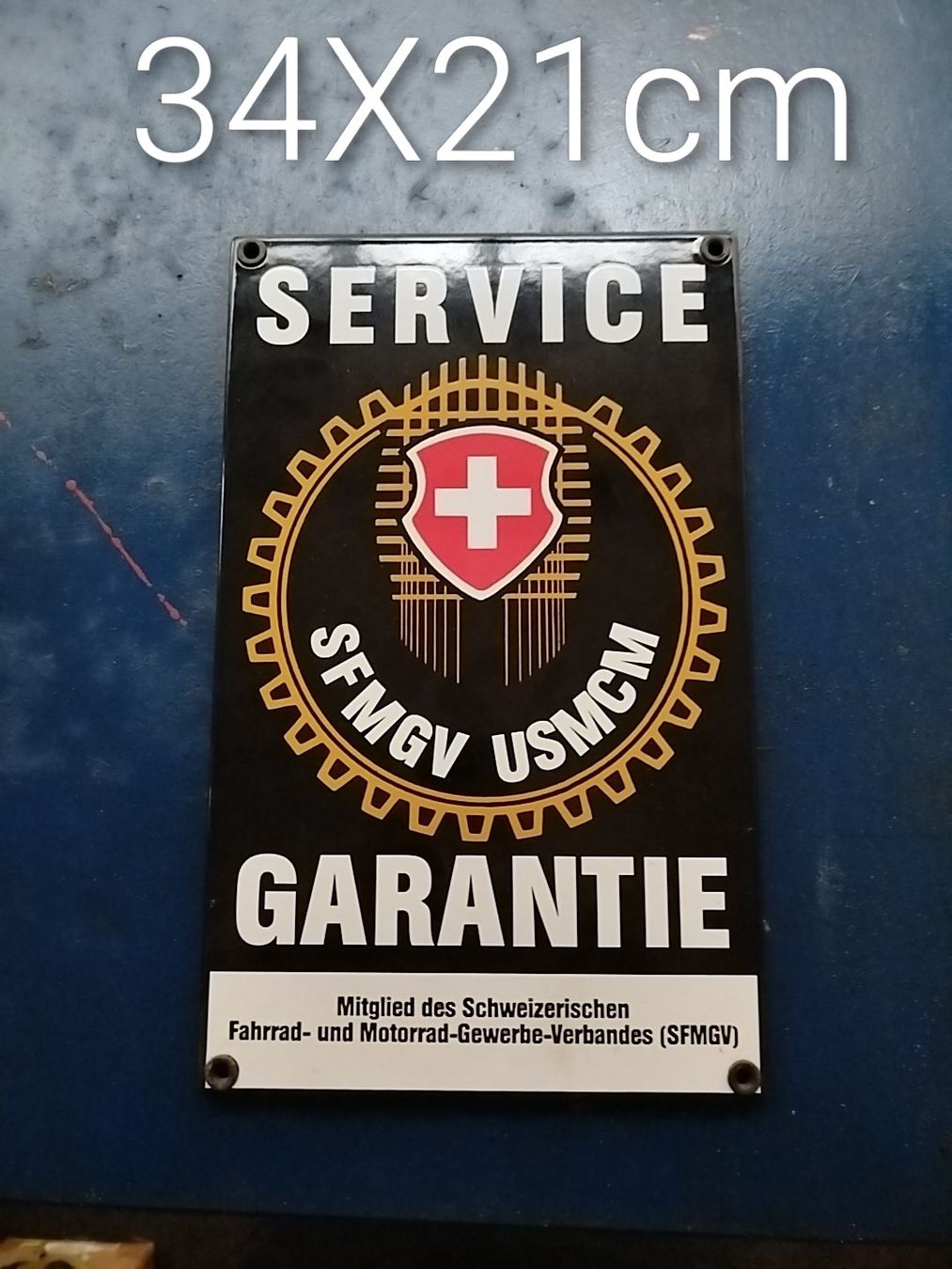 Insegne: Emailleschild Massiv – Usato da Schaffhausen venduto da Viertelvorvieri