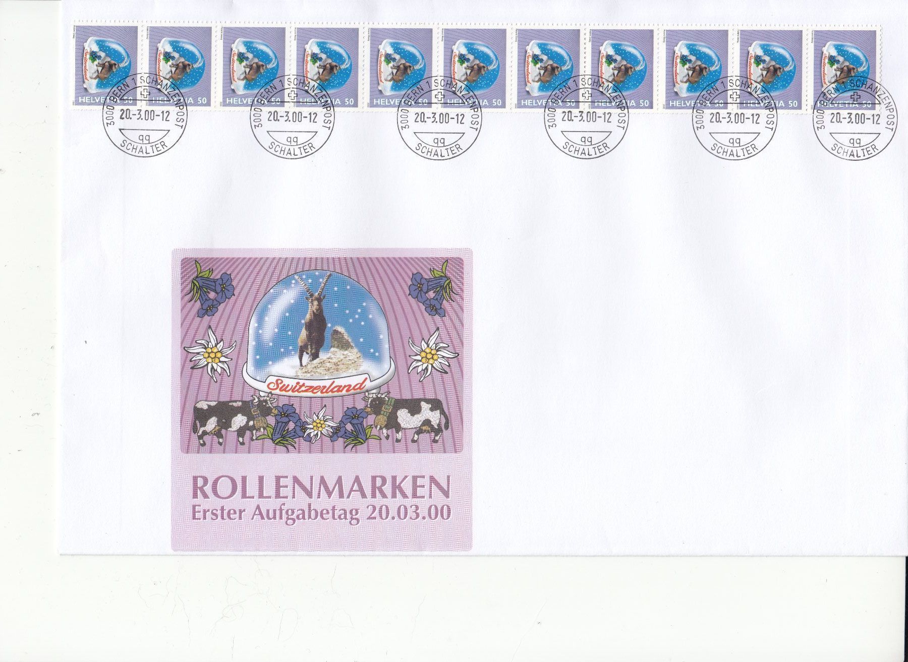Tutti i francobolli: SBK 993R 11er-Streifen FDC – Usato da Bürglen TG venduto da StampGraf