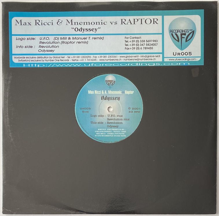 Max Ricci & Mnemonic vs. Raptor, Odyssey (Trance, Hardstyle) (Gebraucht ...