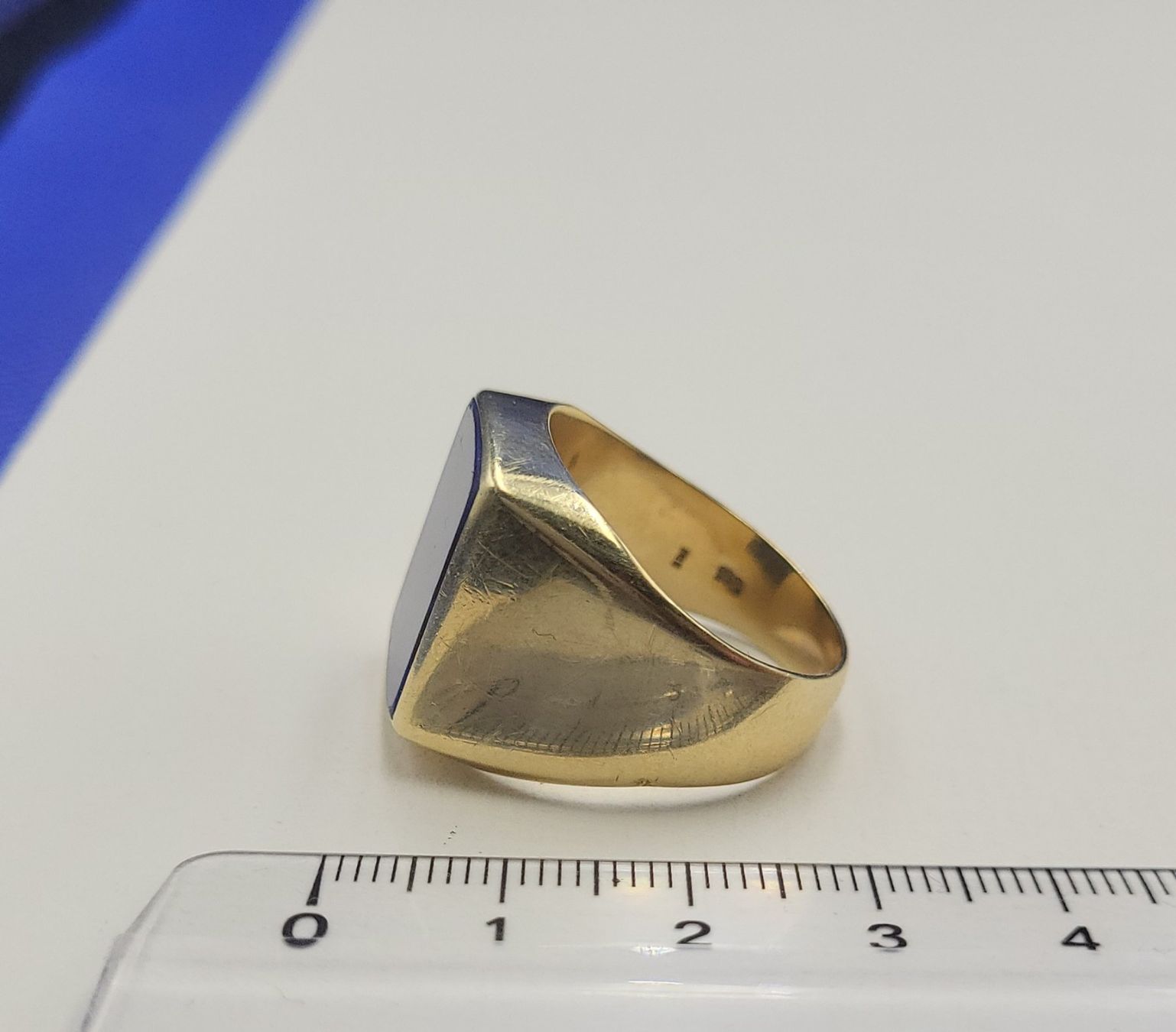 Anelli: Gold 585 Massiv Ring Mit Lapislazuli – Usato da Wald ZH venduto da Aniade 3