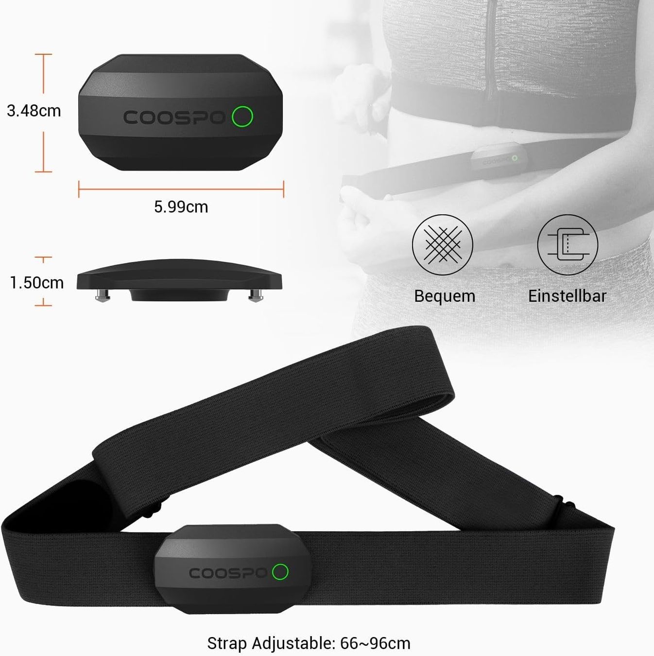 Attrezzature mediche: Brustgurt Herzfrequenzmess Sensor ANT+/Bluetooth – Nuovo e nell'imballaggio originale da Geneve venduto da Titi2008 4