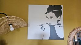 Wandbild IKEA Pjätteryd Audrey Hepburn 90x90 cm schwarz