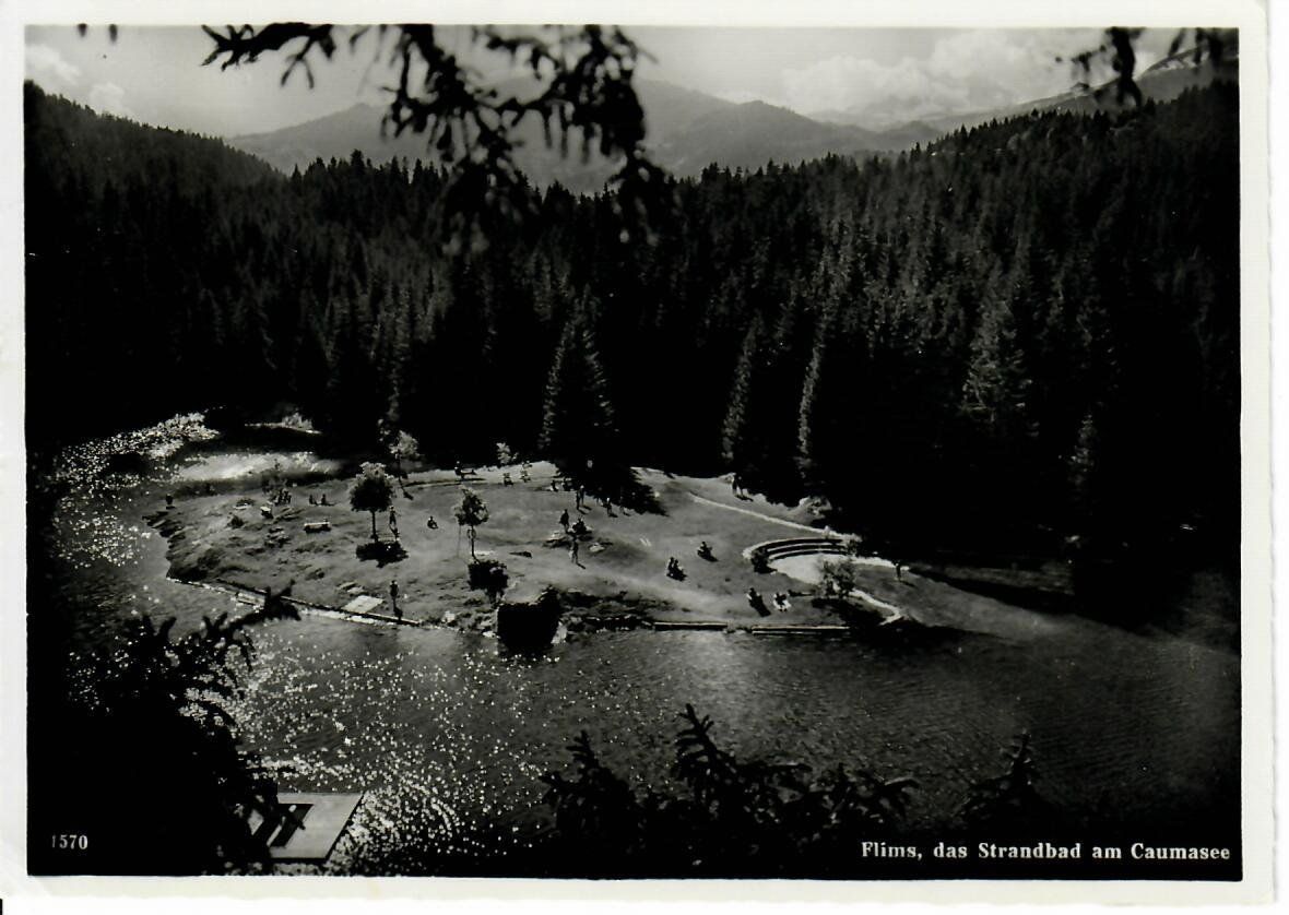 Ansichtskarten: Flims, das Strandbad am Caumasee – Gebraucht aus Hochdorf von Ziegel-16